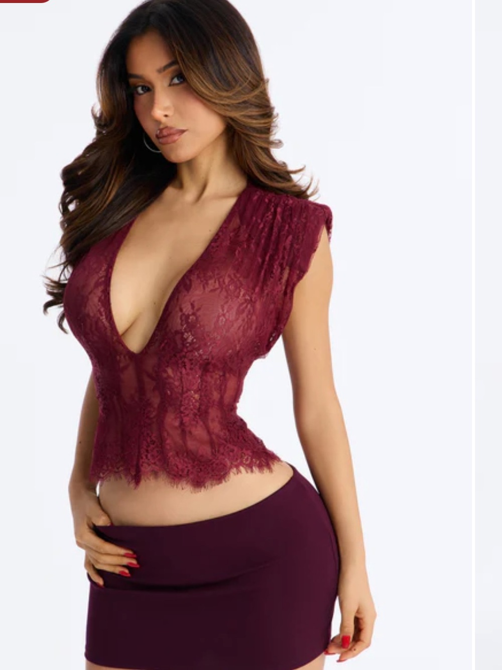 Burgundy lace top